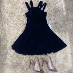 Royal blue velvet dress NWT